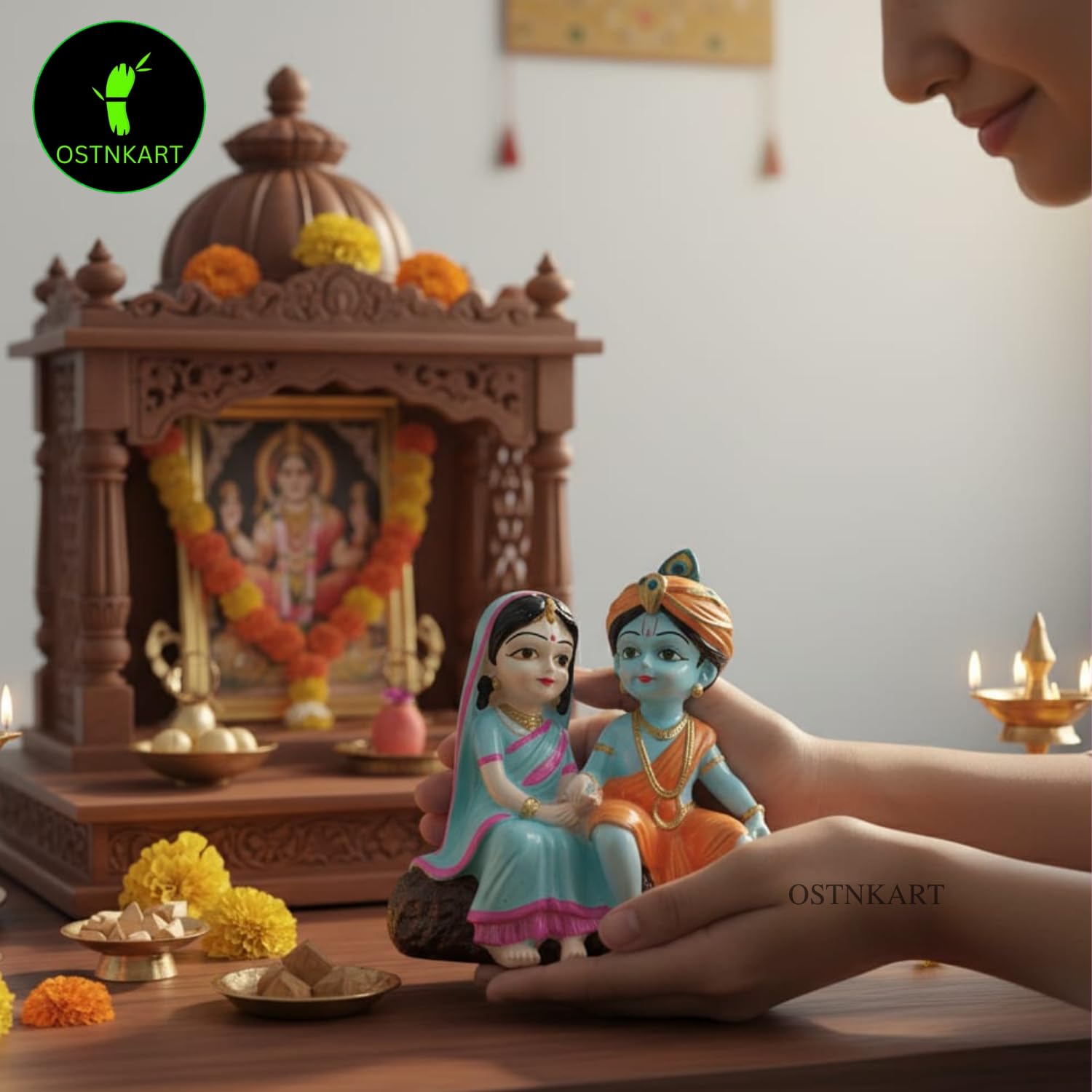 Radha Krishna Idol | 4 Inch Polyresin