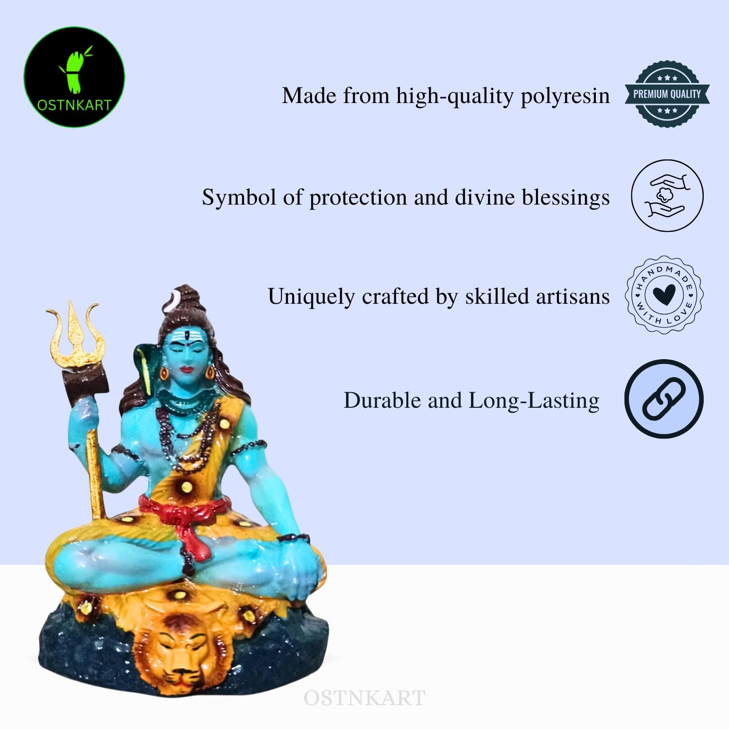 Shiva Statue for Car Dashboard & Home Decor | 3.5 Inch Resin