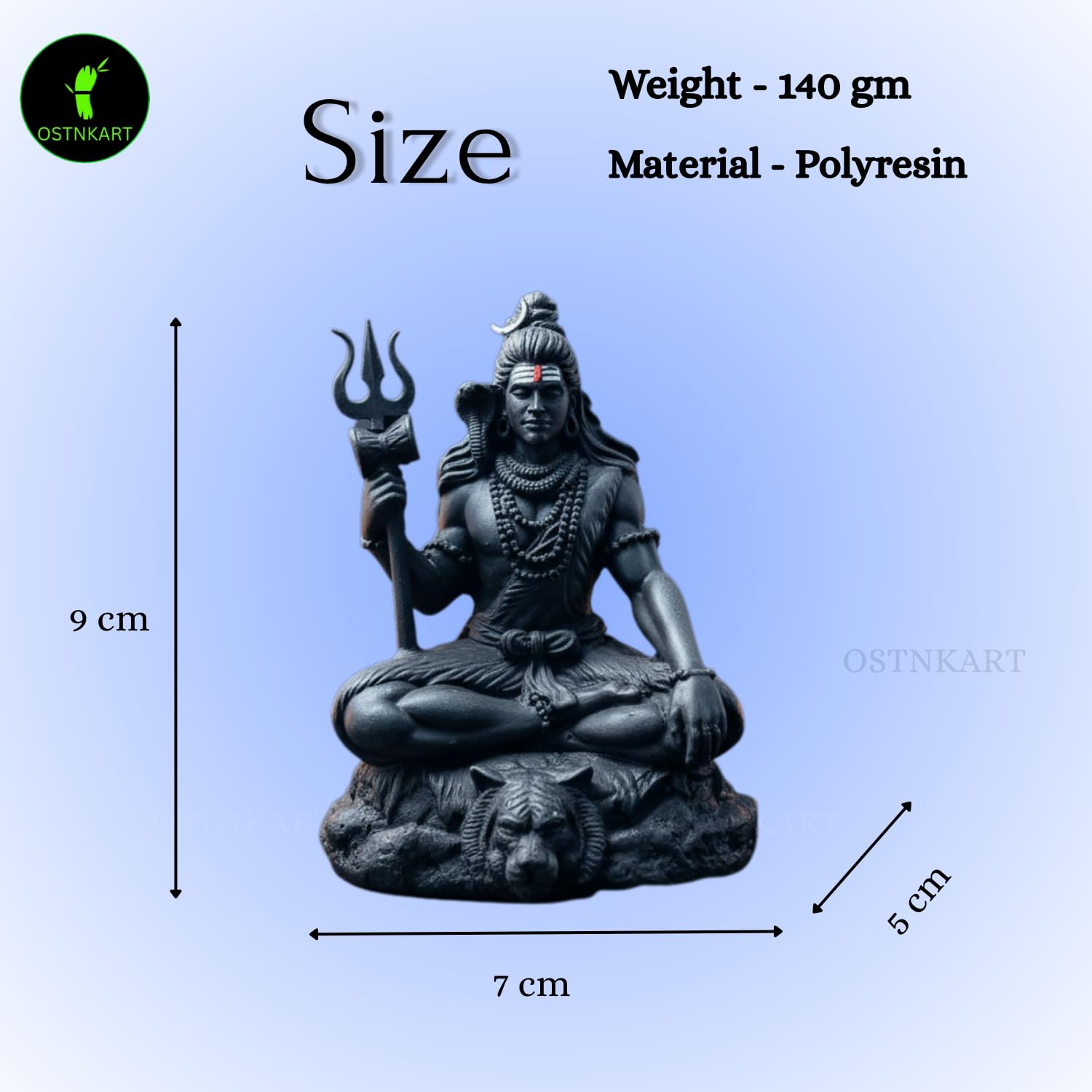 Shiva Statue Car Dashboard Idol 3.5 Inch