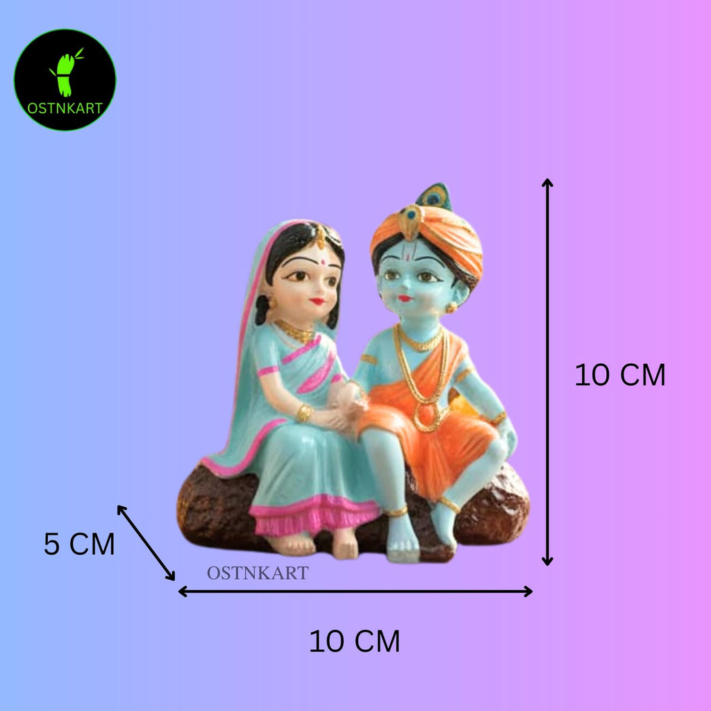 Radha Krishna Idol | 4 Inch Polyresin