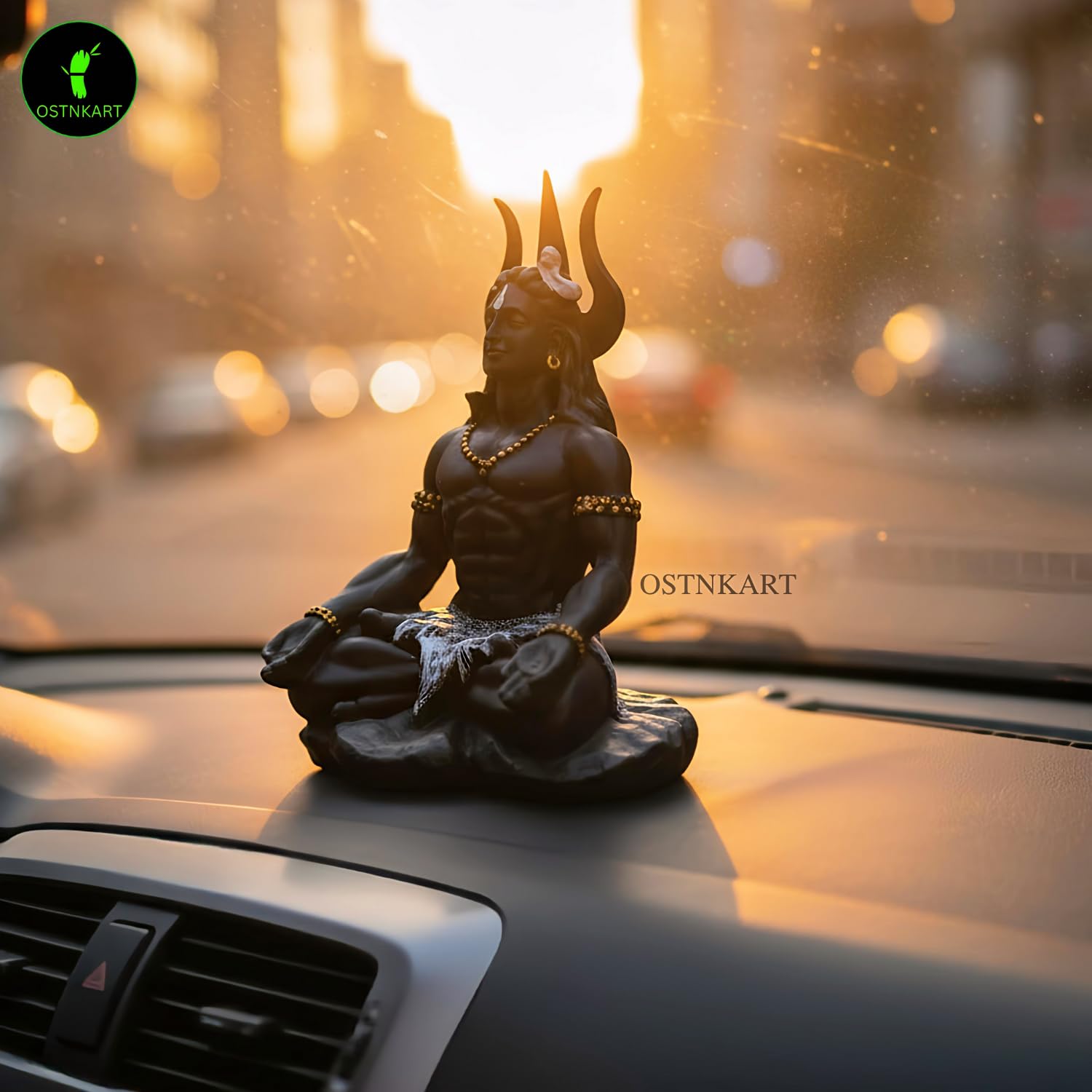 Adiyogi Shiva Statue – 4 Inch Black Polyresin Idol