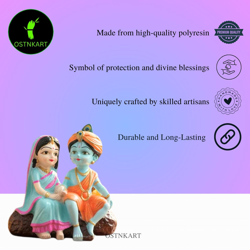Radha Krishna Idol | 4 Inch Polyresin