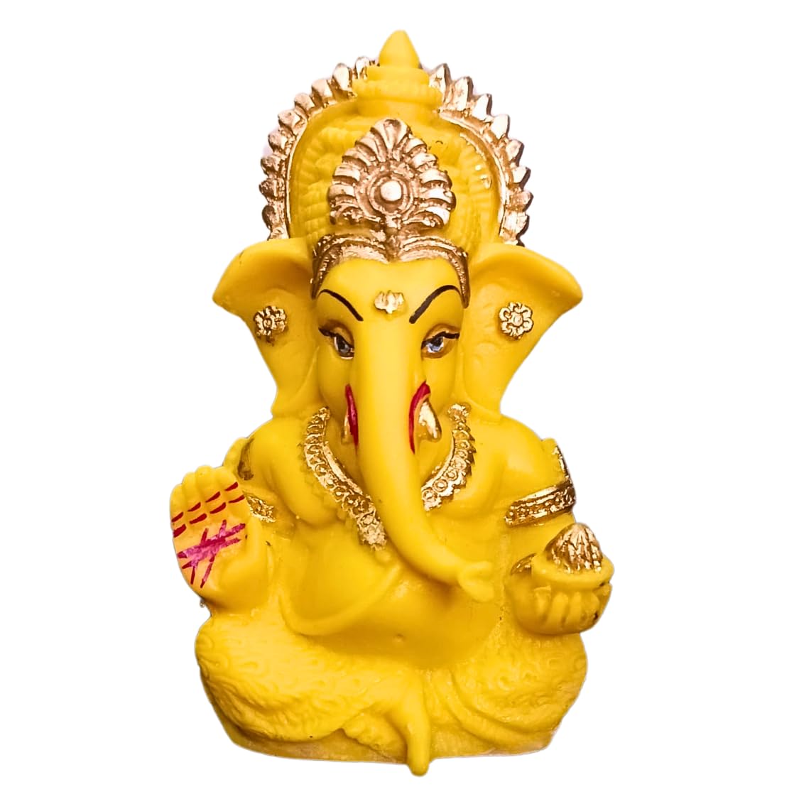 Resin Ganesh Idol for Car Dashboard 3.5 inch, Yellow