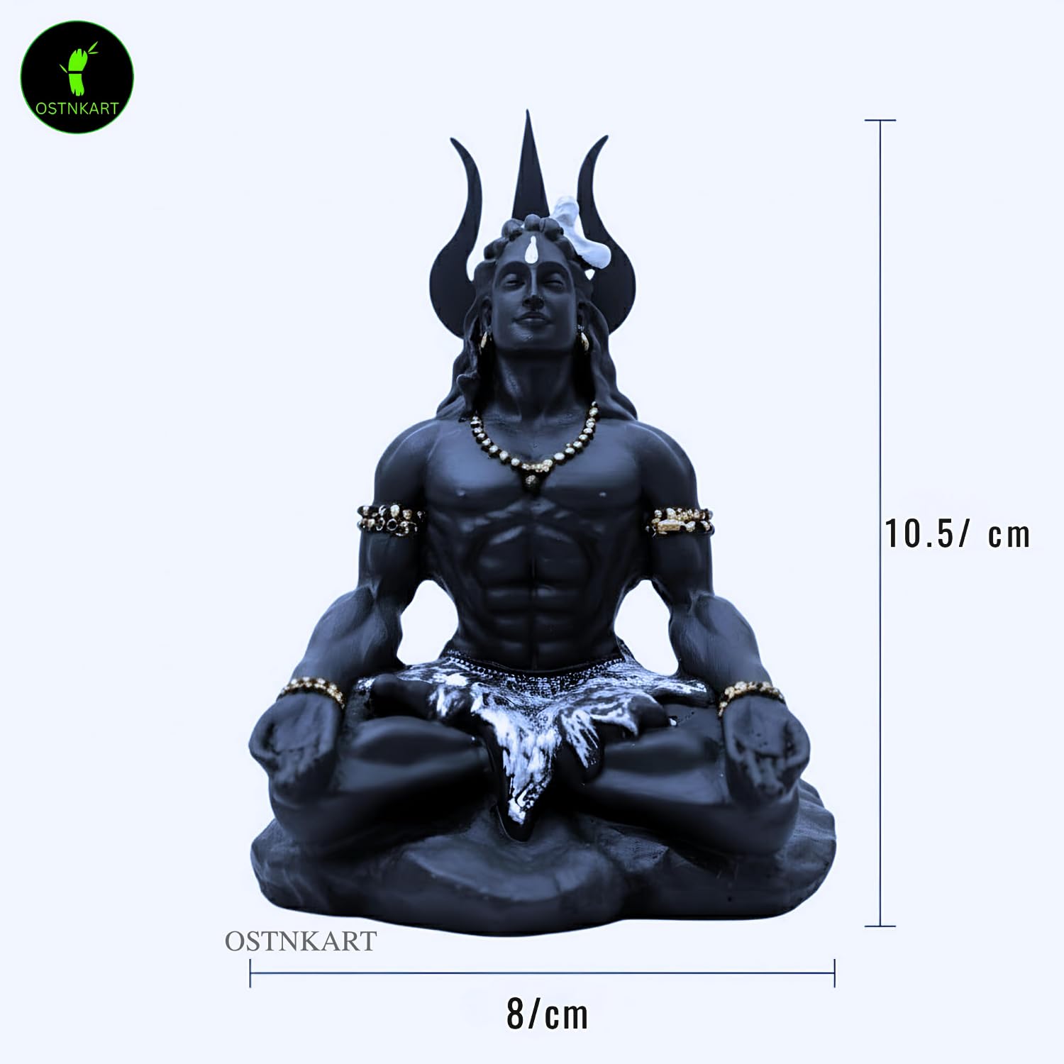 Adiyogi Shiva Statue – 4 Inch Black Polyresin Idol