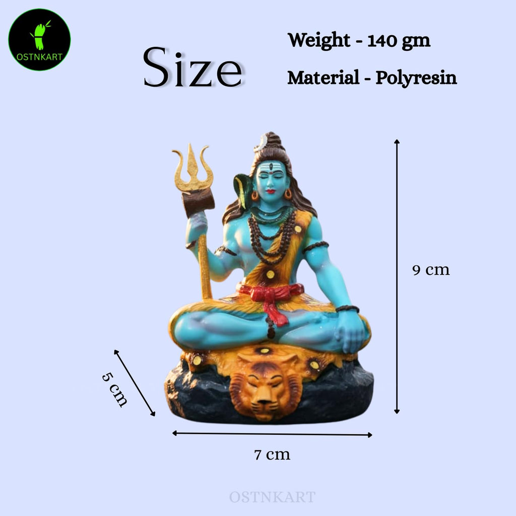 Shiva Statue for Car Dashboard & Home Decor | 3.5 Inch Resin