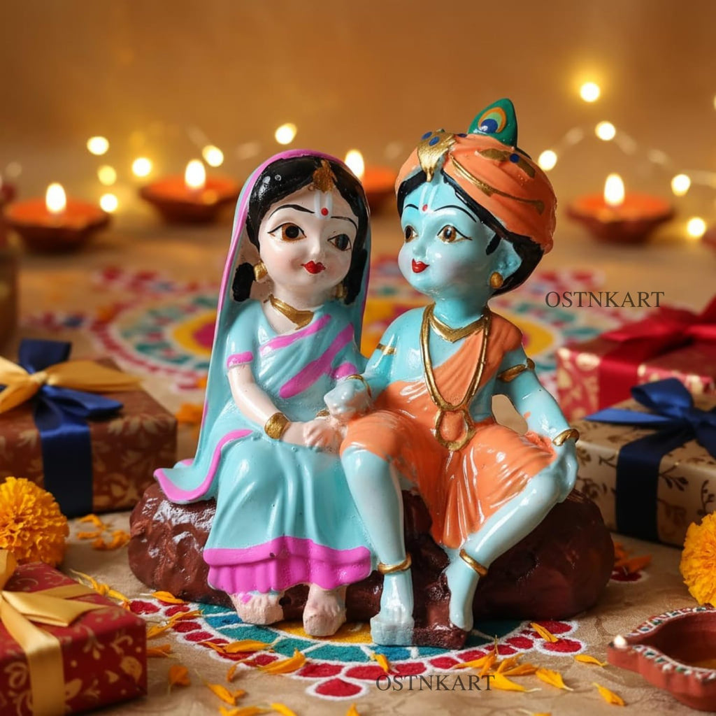 Radha Krishna Idol | 4 Inch Polyresin