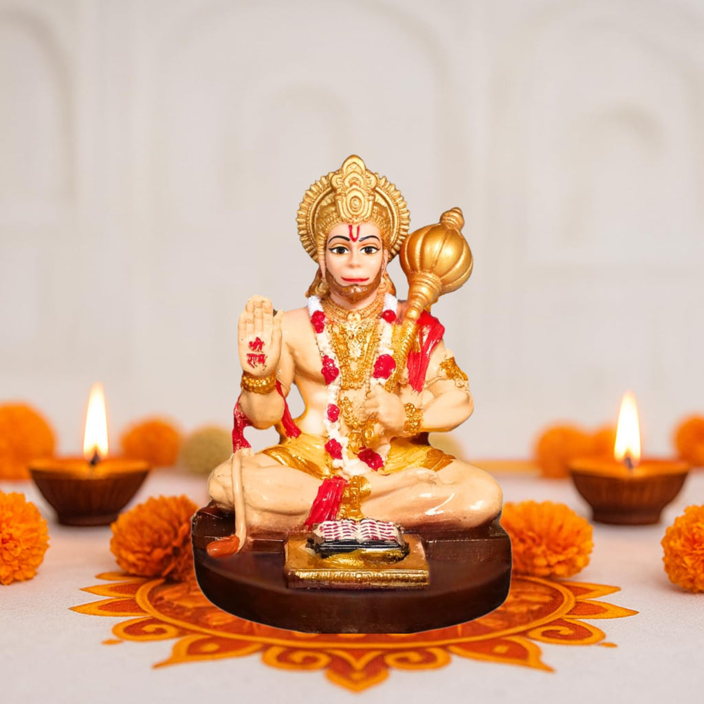 Hanuman Ji Murti for Car Dashboard Idol Polyresin 3.5 inch