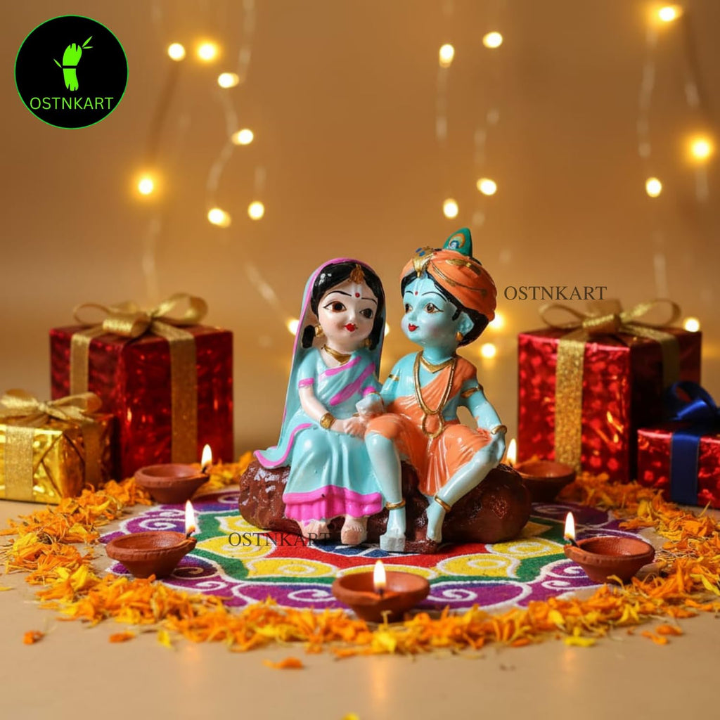 Radha Krishna Idol | 4 Inch Polyresin