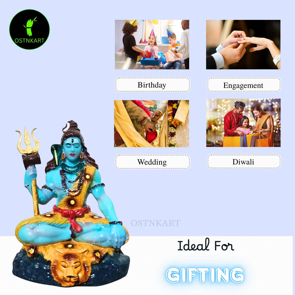 Shiva Statue for Car Dashboard & Home Decor | 3.5 Inch Resin