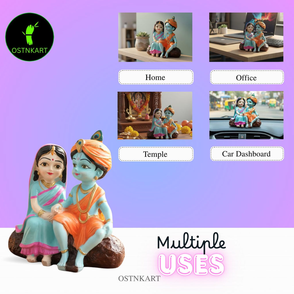 Radha Krishna Idol | 4 Inch Polyresin