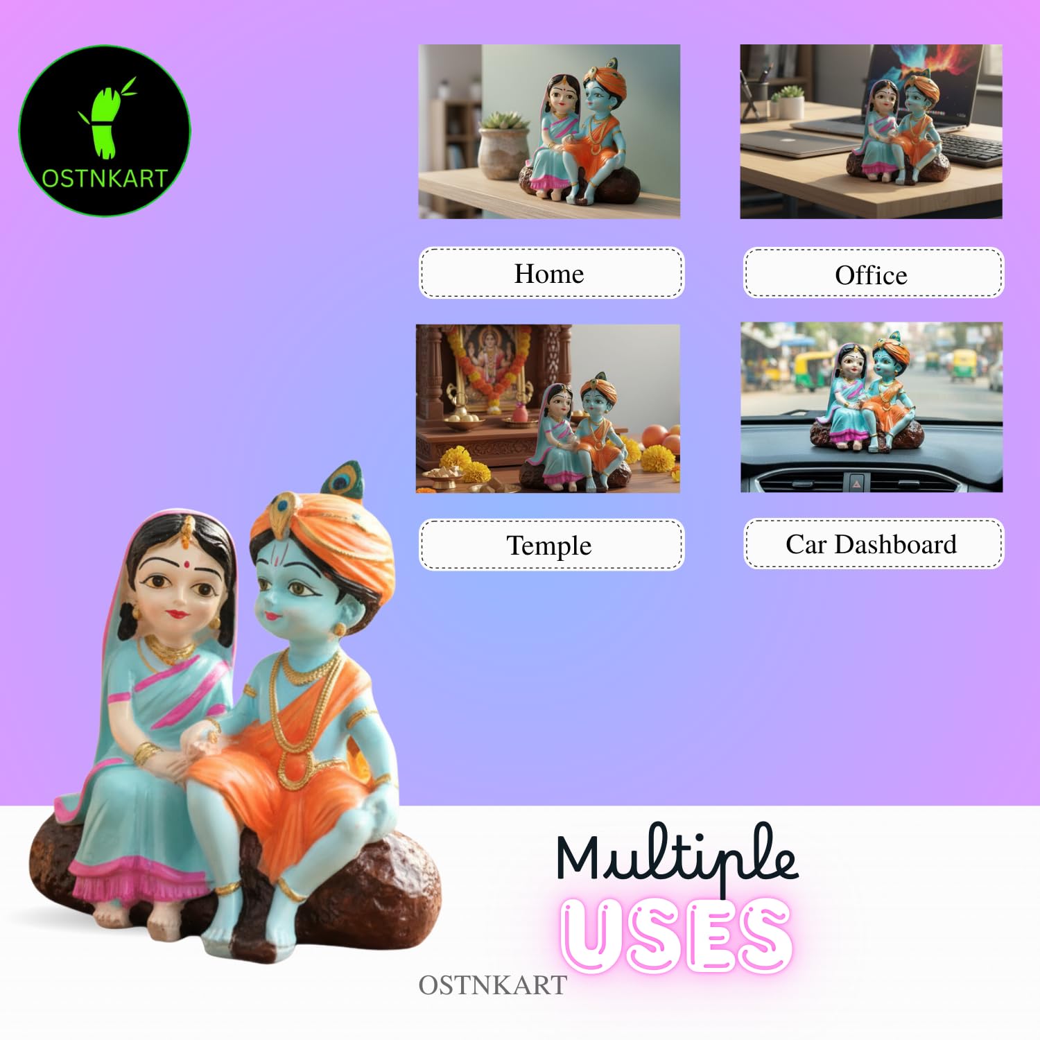 Radha Krishna Idol | 4 Inch Polyresin