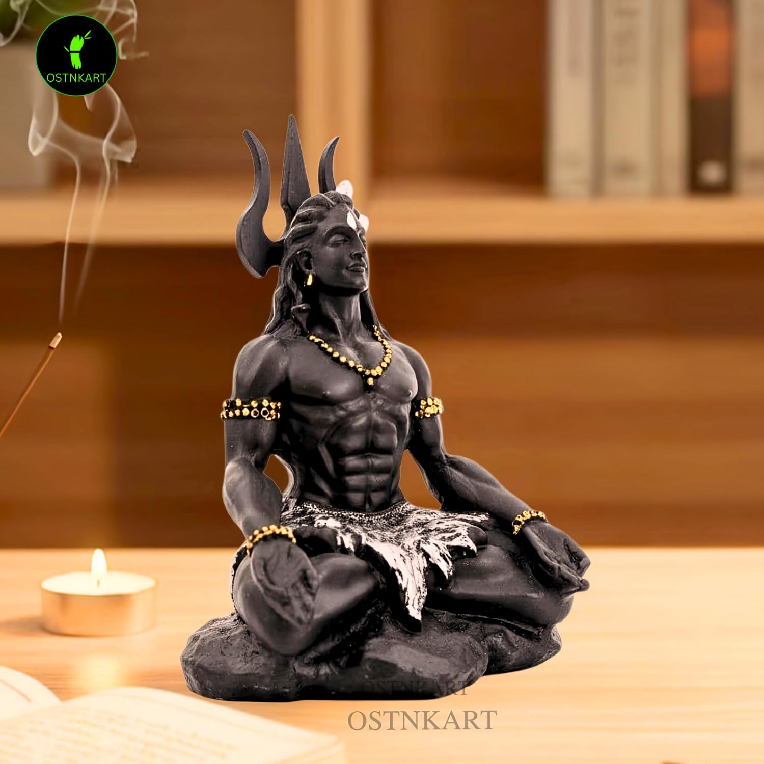 Adiyogi Shiva Statue – 4 Inch Black Polyresin Idol