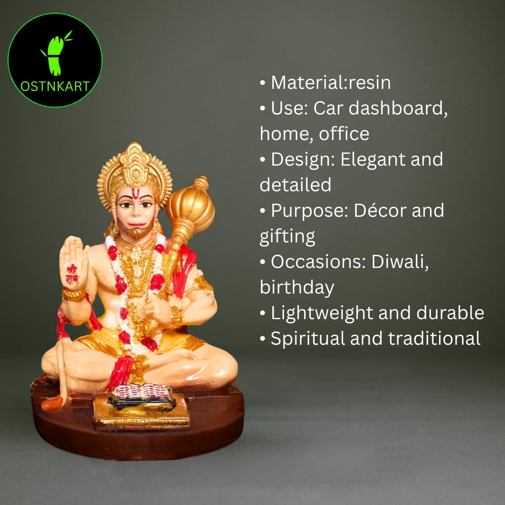 Hanuman Ji Murti for Car Dashboard Idol Polyresin 3.5 inch