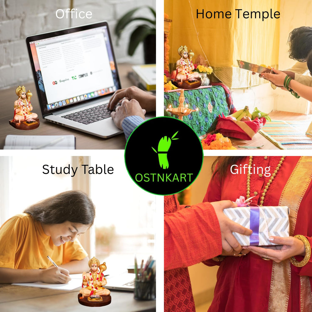 Hanuman Ji Murti for Car Dashboard Idol Polyresin 3.5 inch