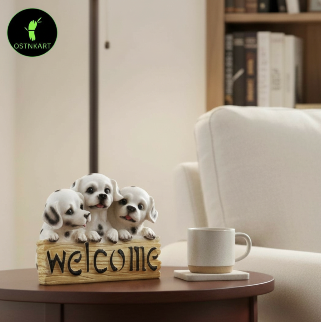 Welcome Dog Resin Showpiece – Cute Home Decor (4×5.5”)