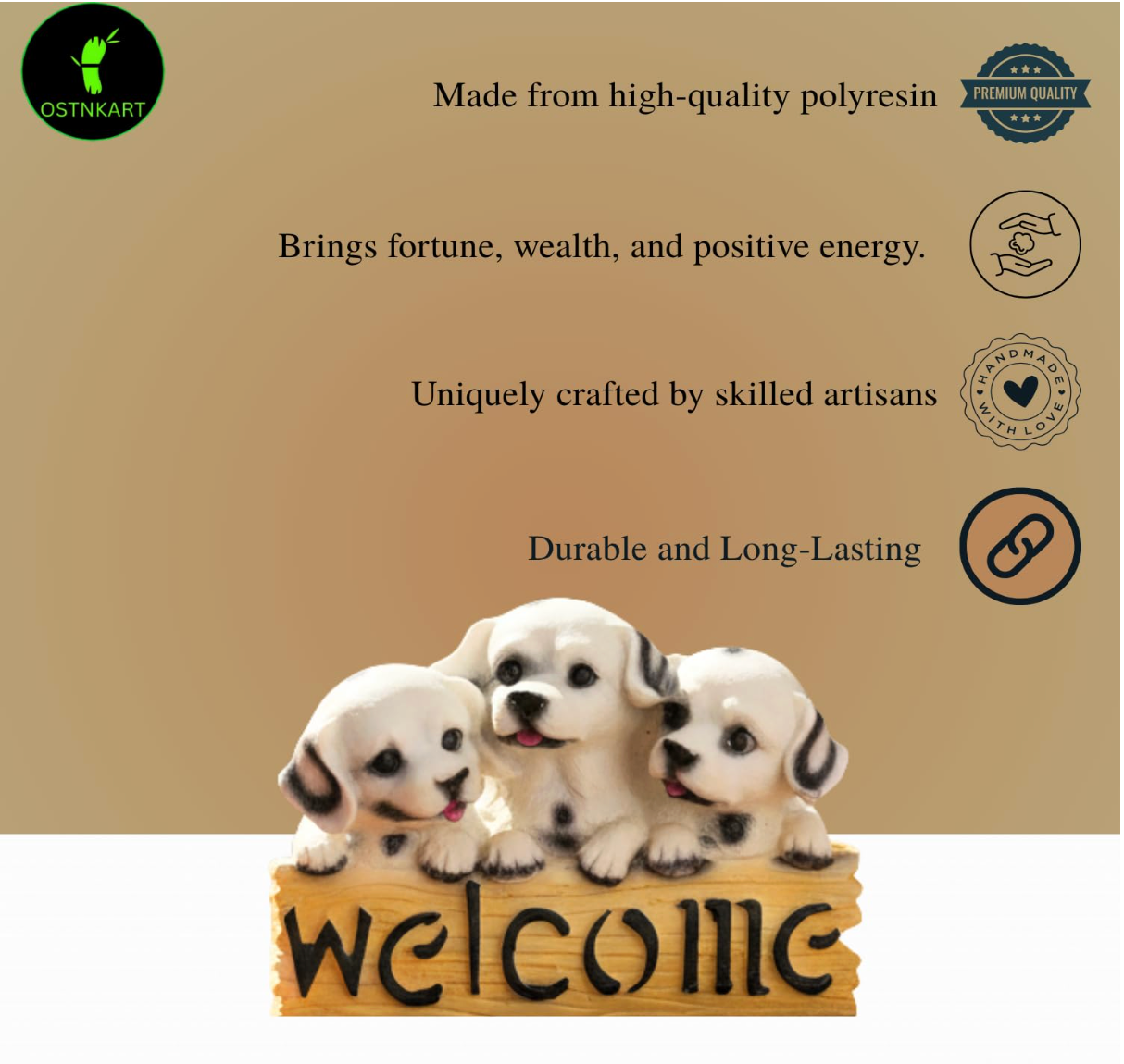 Welcome Dog Resin Showpiece – Cute Home Decor (4×5.5”)