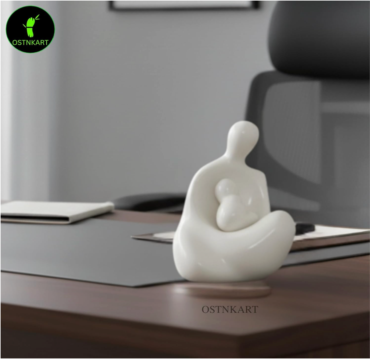 Mother & Baby Resin Statue – 4.5” (White)